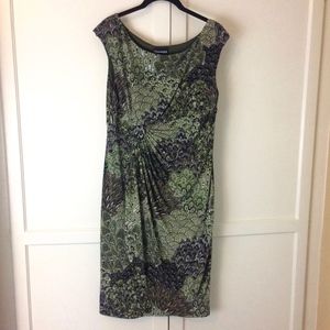 CONNECTED  APPAREL FAUX WRAP DRESS